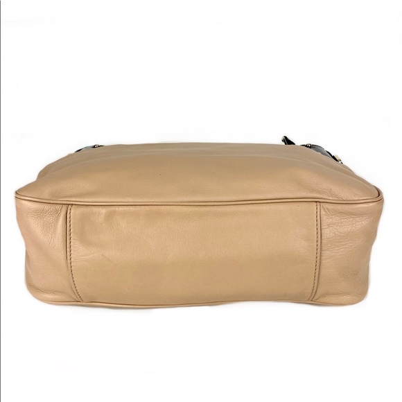 Cole Haan Leather Bag Satchel Tan Black - Picture 6 of 9